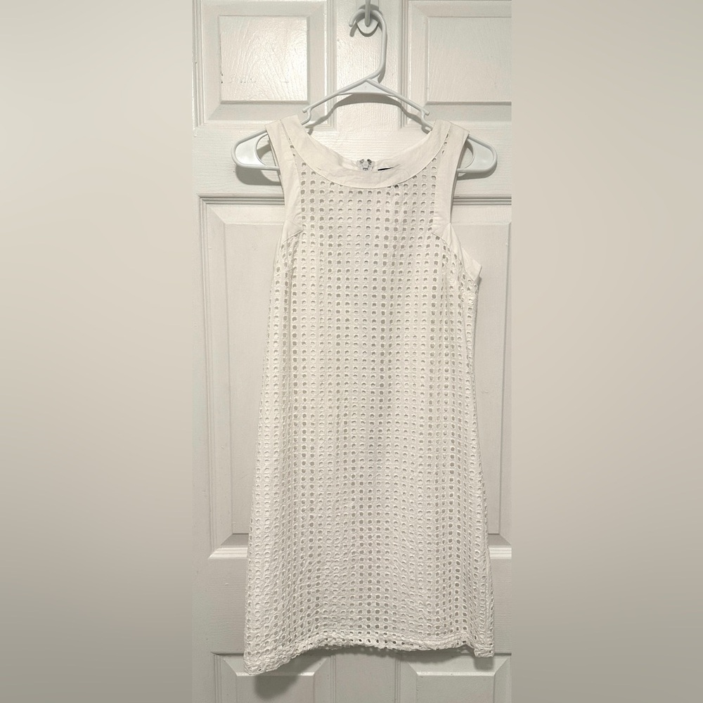 Banana Republic Eyelet Shift White Dress Size 4